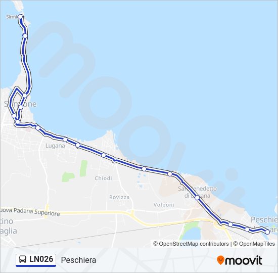 Percorso linea bus LN026
