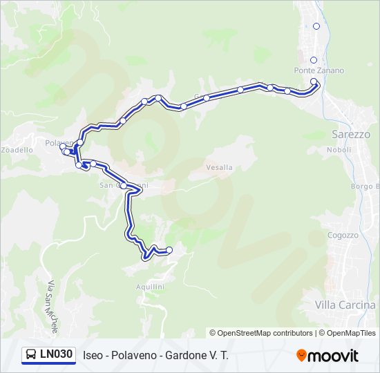 LN030 bus Line Map