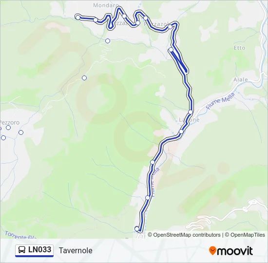 LN033 Bus Line Map