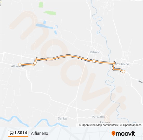 Percorso linea bus LS014