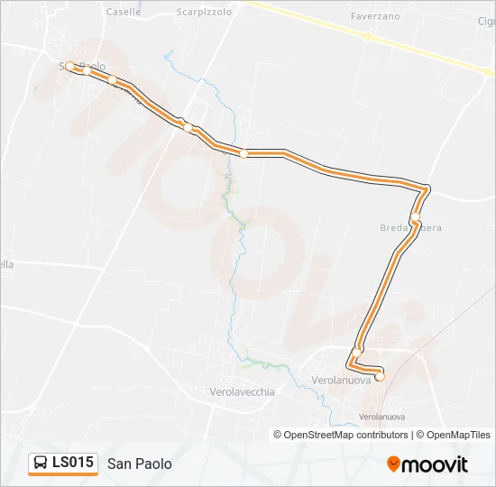 Percorso linea bus LS015