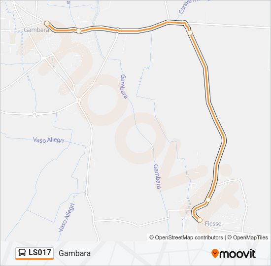 Percorso linea bus LS017