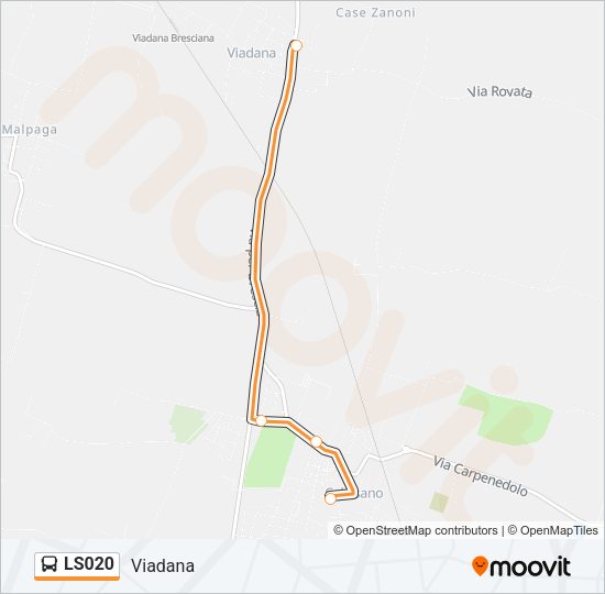 Percorso linea bus LS020