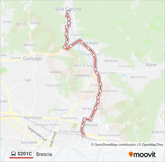 S201C Bus Line Map