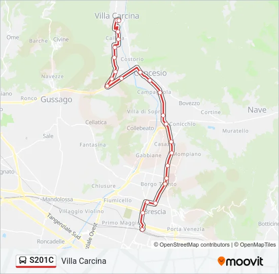 S201C Bus Line Map