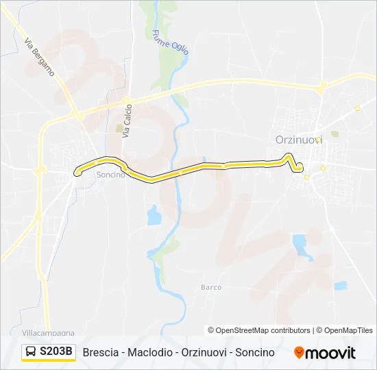 S203B Bus Line Map