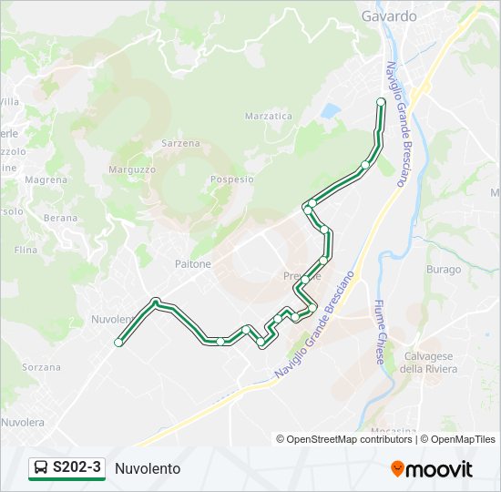 Percorso linea bus S202-3