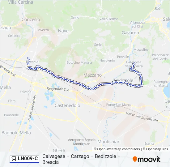 Percorso linea bus LN009-C