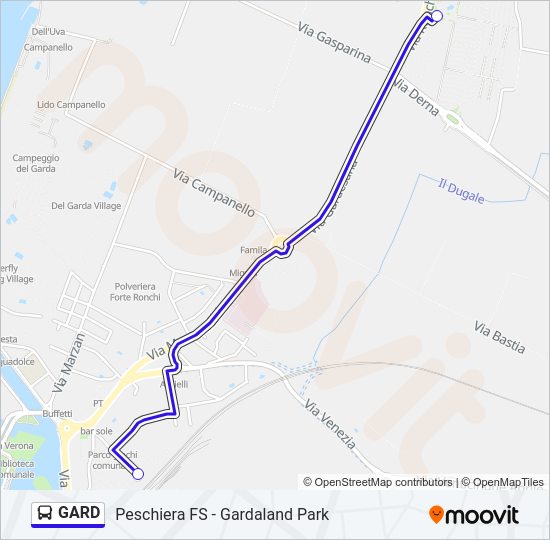 Percorso linea bus GARD