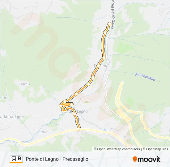 B Bus Line Map