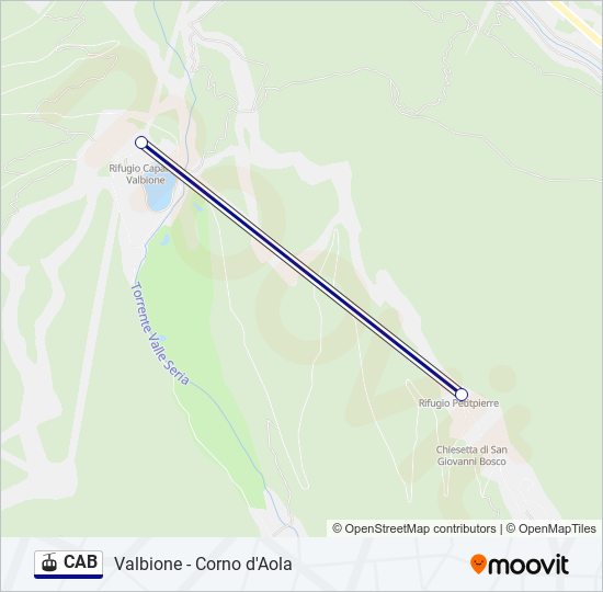 Percorso linea impianto di risalta CAB