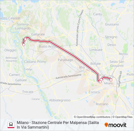 Percorso linea  ✈ AIRPULLMAN
