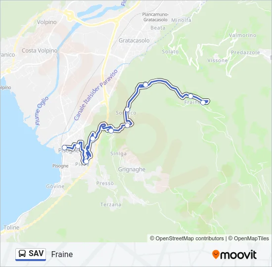 SAV Bus Line Map
