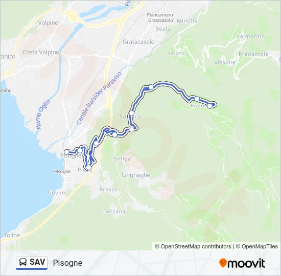SAV Bus Line Map