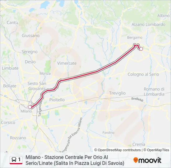 1 Bus Line Map