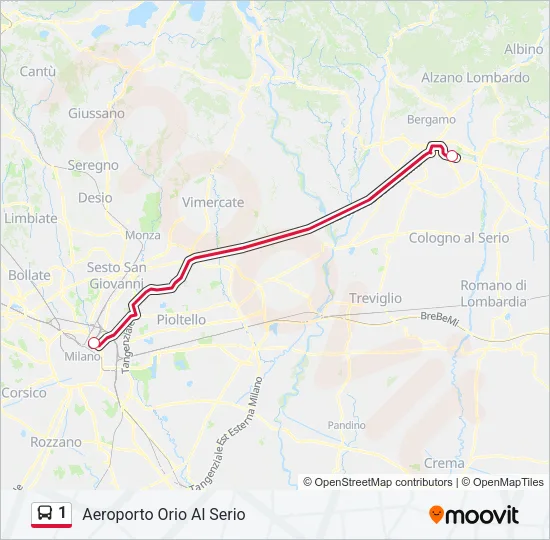 1 Bus Line Map