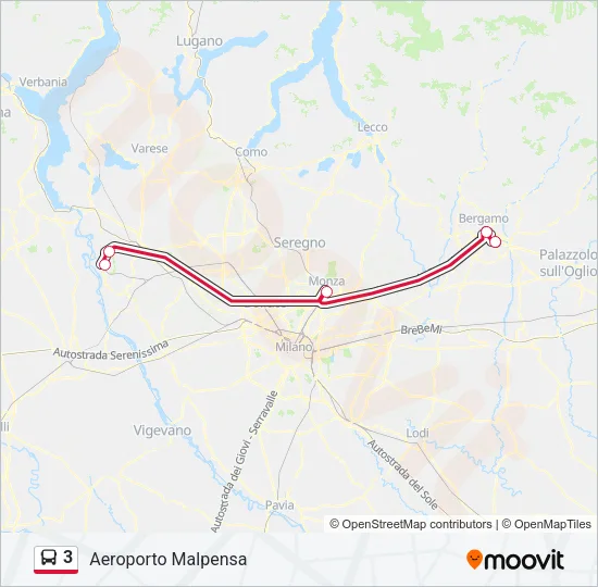 3 Bus Line Map