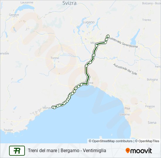 Percorso linea  R