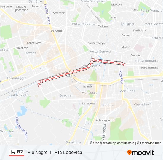 B2 bus Line Map