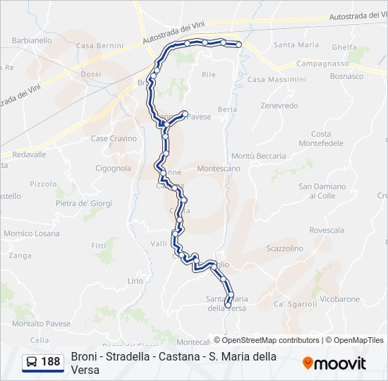 Percorso linea bus 188