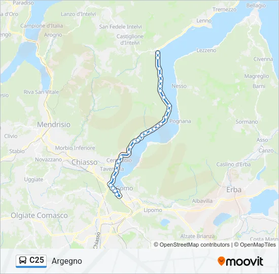 C25 Bus Line Map