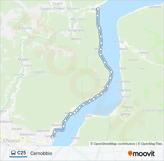 C25 Bus Line Map