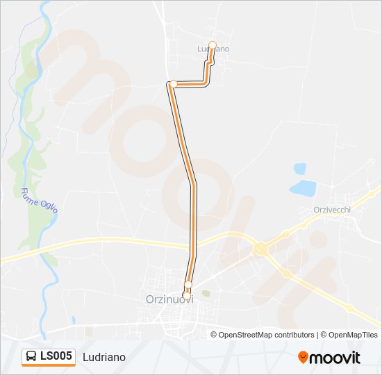 Percorso linea bus LS005