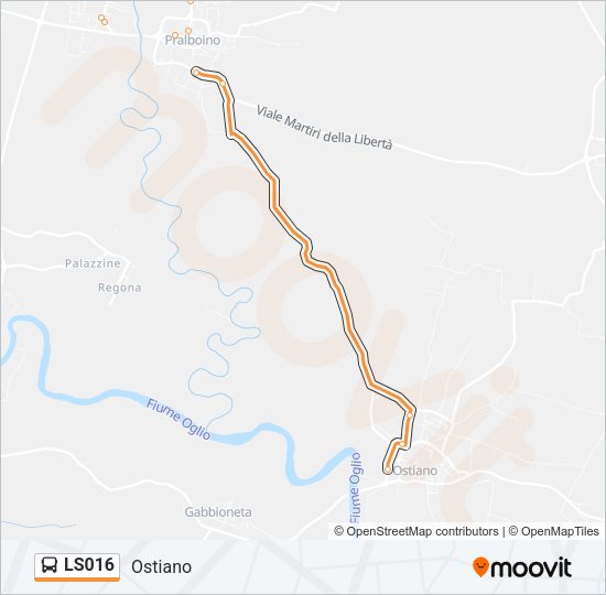 Percorso linea bus LS016