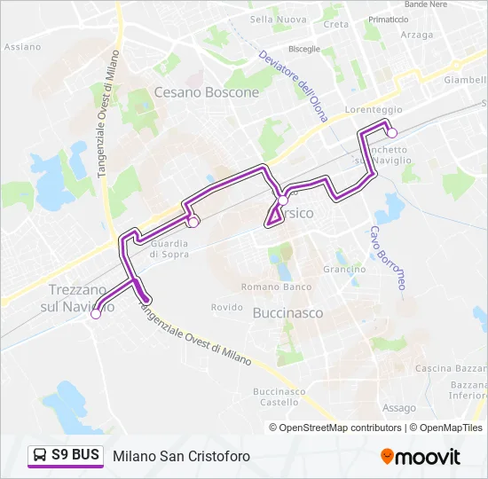 S9 BUS  Line Map