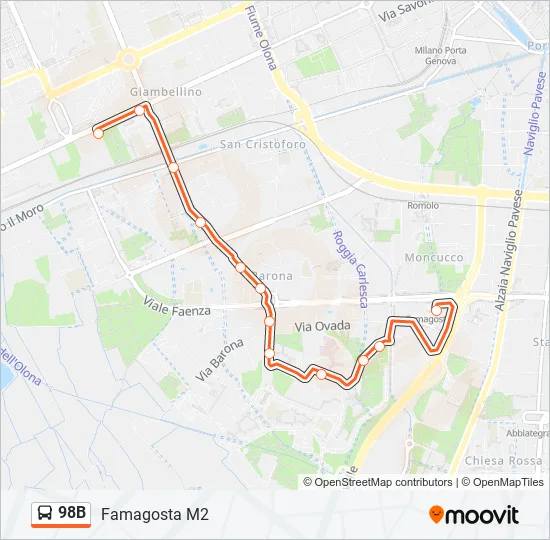 98B Bus Line Map