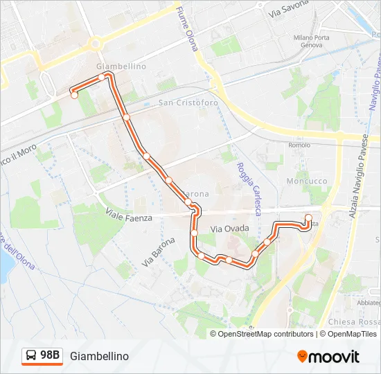 98B Bus Line Map