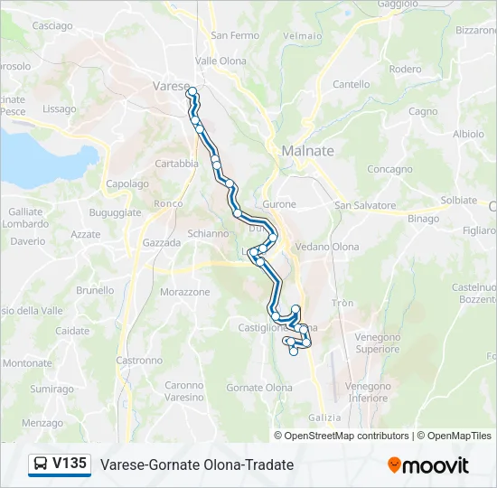 Percorso linea bus V135
