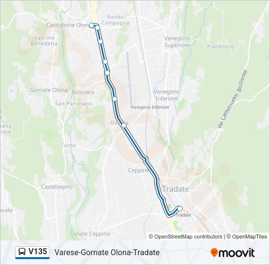 Percorso linea bus V135