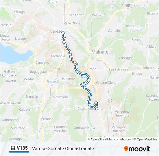 Percorso linea bus V135