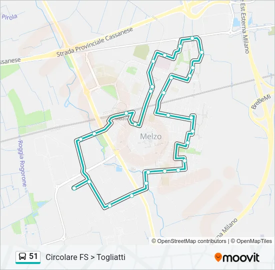 51 Bus Line Map