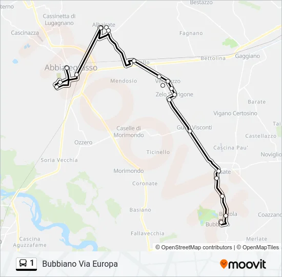 1 Bus Line Map