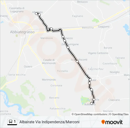 1 Bus Line Map