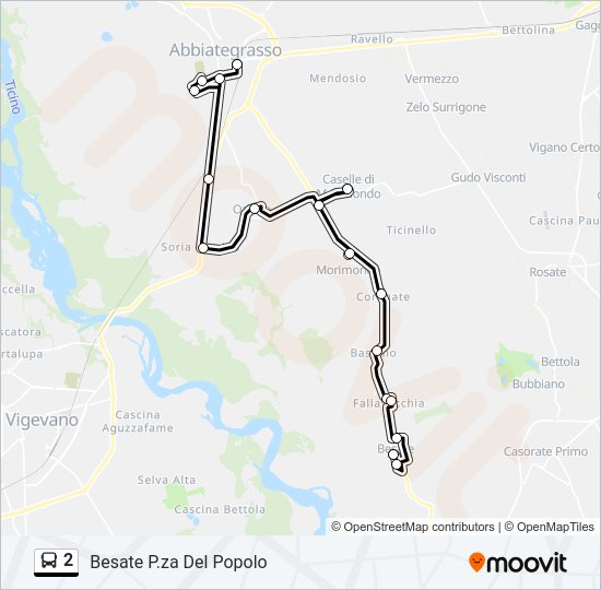 2 Bus Line Map