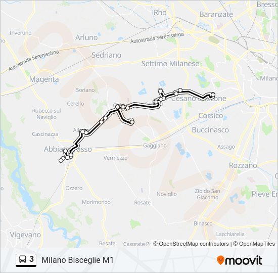 3 Bus Line Map