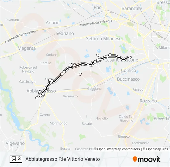 3 Bus Line Map
