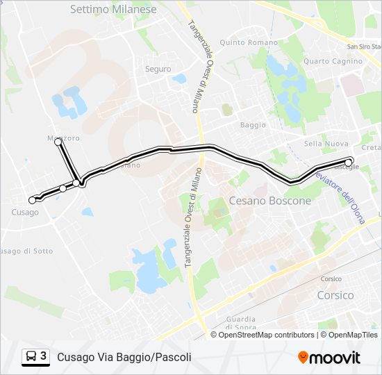 3 Bus Line Map