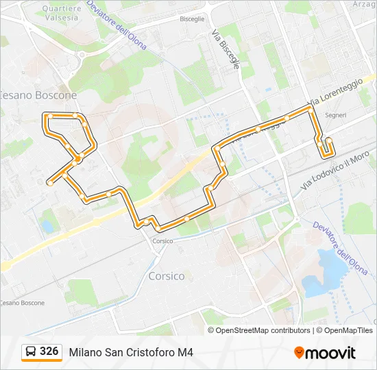 326 Route: Schedules, Stops & Maps - Milan San Cristoforo M4 (Updated)