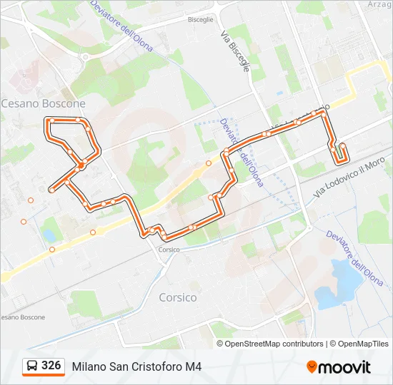326 Bus Line Map