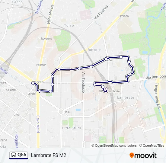 Q55 Bus Line Map