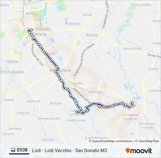 E038 Bus Line Map