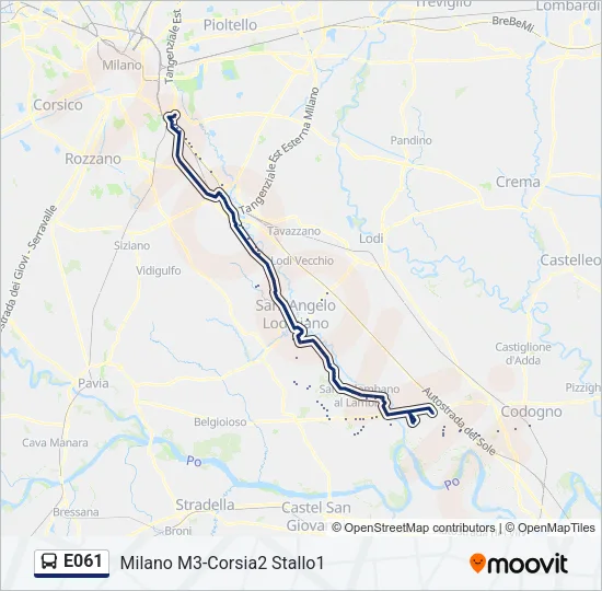 E061 Bus Line Map