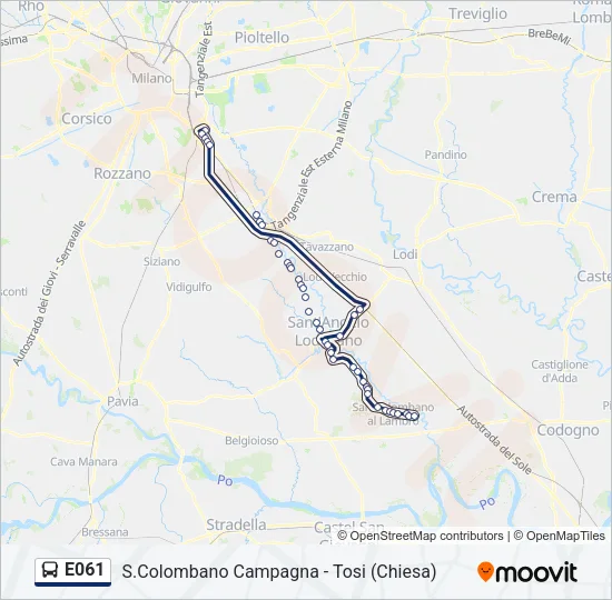 E061 Bus Line Map