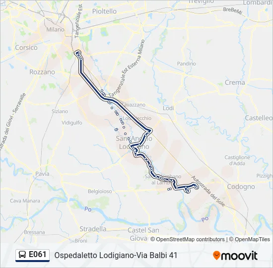 E061 Bus Line Map