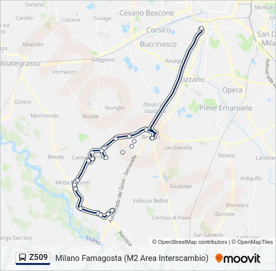 Z509 Bus Line Map