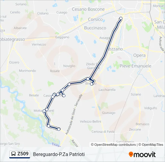 Z509 Bus Line Map